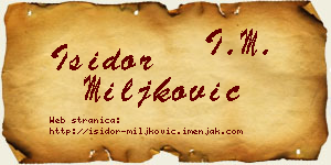 Isidor Miljković vizit kartica